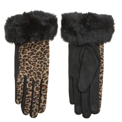 Verde Γάντια με Γούνα Καφέ