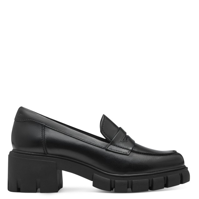 Tamaris Γυναικεία Δερμάτινα Loafers Μαύρα 1-24439-41-003