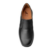 Boxer Ανδρικά Δερμάτινα Μοκασίνια Παντοφλέ Χωρίς Γαζιά Μαύρα 12131