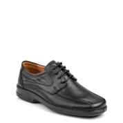 Boxer Ανδρικά Δερμάτινα Κλασσικά με Κορδόνια Μαύρο 13789