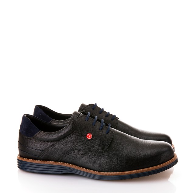 Robinson Ανδρικά Δερμάτινα Casual Μαύρα 70070M