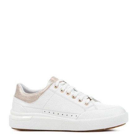 Geox Γυναικεία Sneakers Δερμάτινα Λευκά D36QFA-046BN-C1ZB5