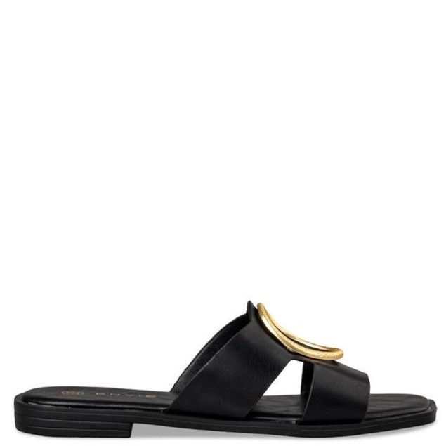 Envie Shoes Γυναικεία Σανδάλια με Αξεσουάρ Κύκλο Μαύρο E96-19062-34