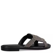 Envie Shoes Γυναικεία Σανδάλια με Στρας Μαύρο E96-19078-34