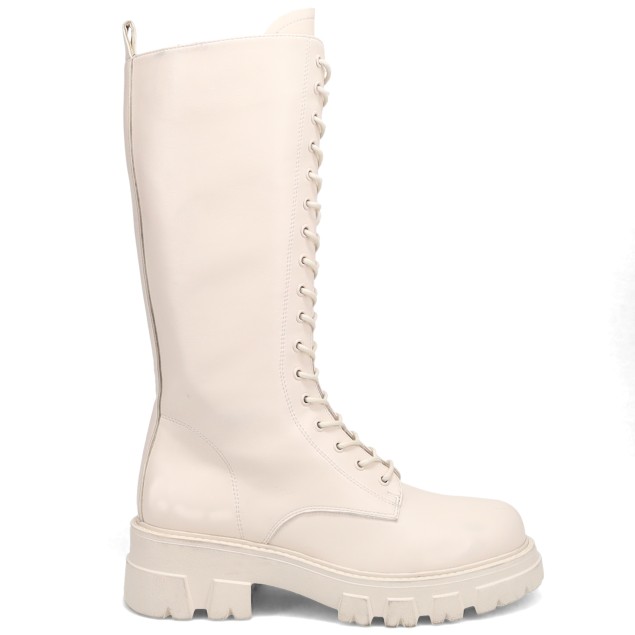 Camille by Migato Γυναικεία Μπότα με Κορδόνια και Τρακτερωτή Σόλα Εκρού SR5510-L47
