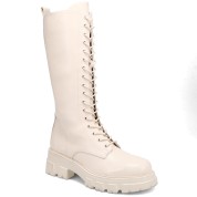 Camille by Migato Γυναικεία Μπότα με Κορδόνια και Τρακτερωτή Σόλα Εκρού SR5510-L47