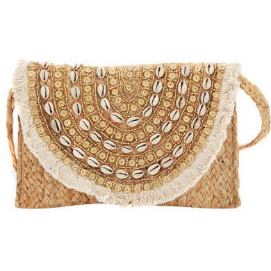 4Queens Ψάθινο Τσαντάκι Μπεζ 