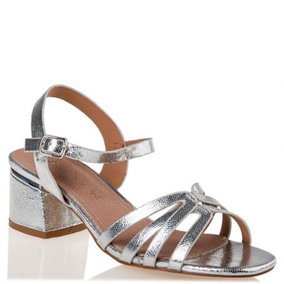 Envie Shoes Γυναικεία Πέδιλα με Μέταλλο στο Τακούνι Ασημί V37-17058-21 hover
