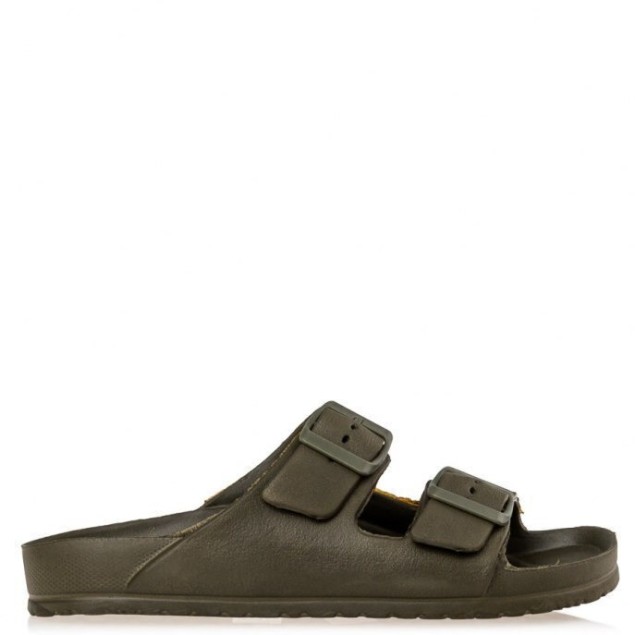 Envie Shoes Γυναικείες Ανατομικές Σαγιονάρες Δύο Τοκάδες Χακί V96-17337-57