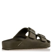 Envie Shoes Γυναικείες Ανατομικές Σαγιονάρες Δύο Τοκάδες Χακί V96-17337-57