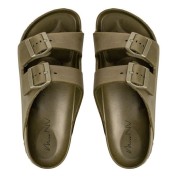 Envie Shoes Γυναικείες Ανατομικές Σαγιονάρες Δύο Τοκάδες Χακί V96-17337-57